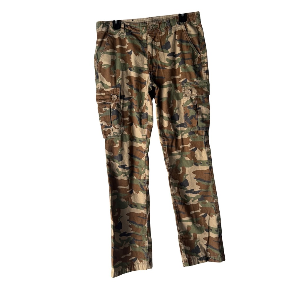 CARBON DENIM 32x32 Slim Straight Cargo Pants‎ Camouflage Mens Army Hunting